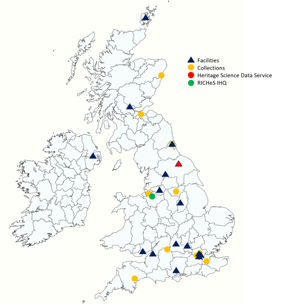 Map of the UK showing the RICHeS distributed infrastructure 